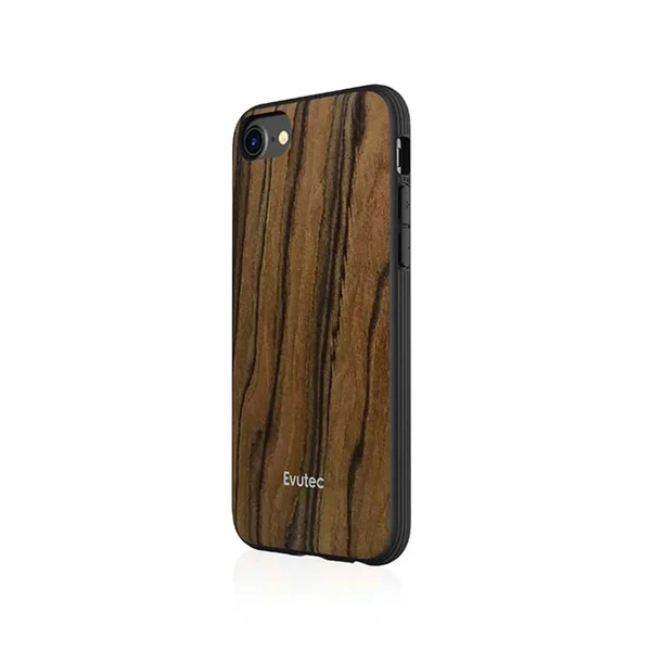 Протиударний чохол Evutec AER Series Wood Burmese Rosewood для iPhone SE 3 | SE 2 | 8 | 7 | 6s | 6 з магнітним Автодержатель