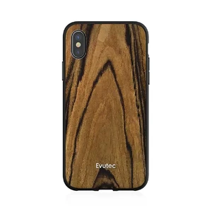 Протиударний чохол Evutec AER Series Wood Burmese Rosewood для iPhone X | XS з магнітним Автодержатель