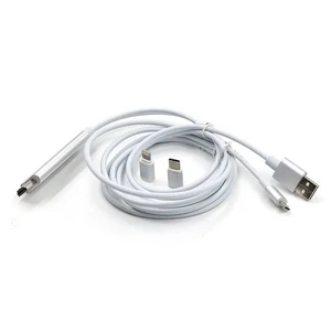 Универсальный кабель EZCast Silver USB Type-C | USB 3.0 | Micro-USB | Lightning to HDMI 2m - Фото 2