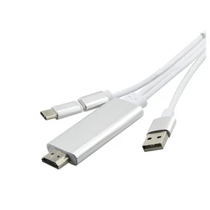Универсальный кабель EZCast Silver USB Type-C | USB 3.0 | Micro-USB | Lightning to HDMI 2m - Фото 7
