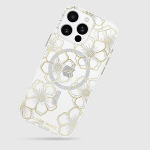 Прозрачный чехол с серебряно-золотыми элементами Case-Mate Floral Gems Mag для iPhone 16 Pro Max - Фото 11