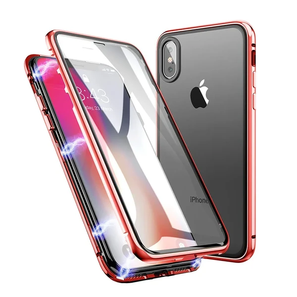 Магнітний чохол iLoungeMax Glass Magnetic Red для iPhone X | XS