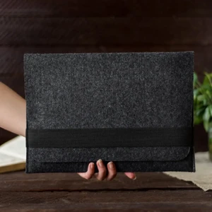 Чехол-конверт из войлока с резинкой Gmakin Gray для MacBook Air 13" (2018-2024) | Pro 13" (2016-2022) - Фото 6