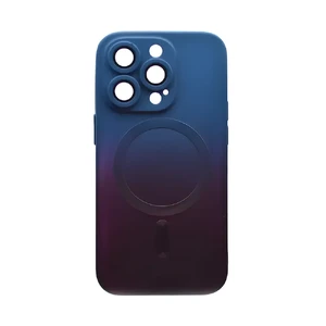 Силиконовый чехол с MagSafe для iPhone 14 Pro Max, с градиентом и защитой камеры | iLoungeMax Gradient Case Plum-Blue  - Фото 1