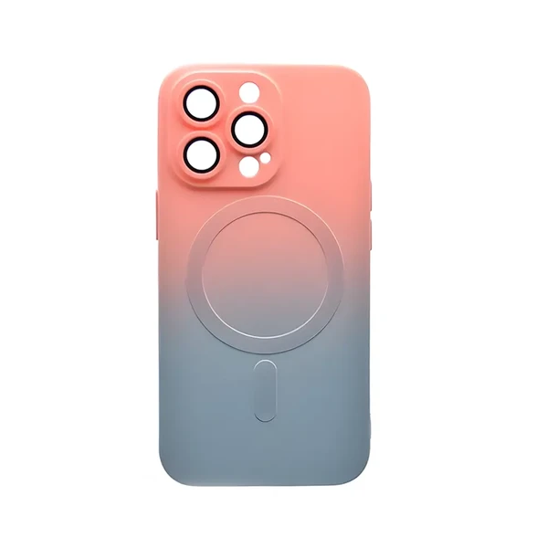 Силіконовий чохол з MagSafe для iPhone 14 Pro Max, з градієнтом і захистом камери | iLoungeMax Gradient Case Peach-Gray
