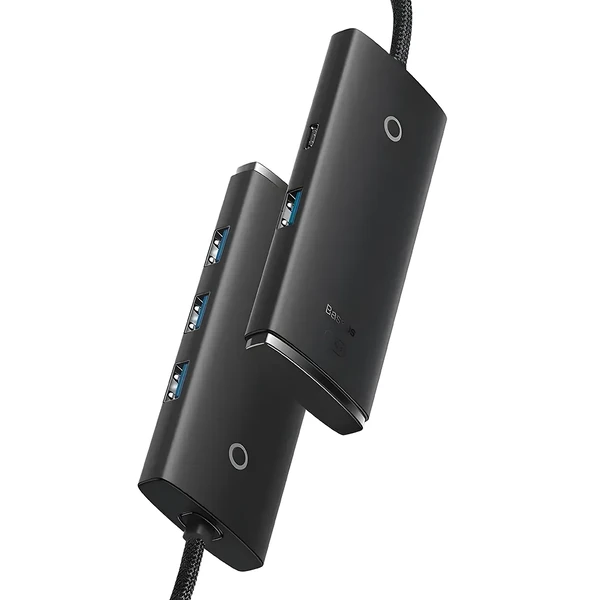 Хаб (адаптер) Baseus Lite Series 4-Port HUB USB-A to USB 3.0 Black (1m)