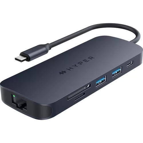 Хаб USB-C HyperDrive Next Dual 8в1 з роз'ємами HDMI 4K, подвійним USB-A, USB-C, кардридером microSD/SD, Ethernet, 140W PD для MacBook | Windows PC | Chromebook у Житомирі