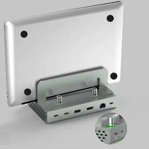 Хаб (адаптер) iLoungeMax 11-in-1 з алюмінієвим кронштейном HDMI 4K60Hz, DP 4K, USB-C, USB-A, PD100W, RJ45 1000Mbs для MacBook - Фото 4