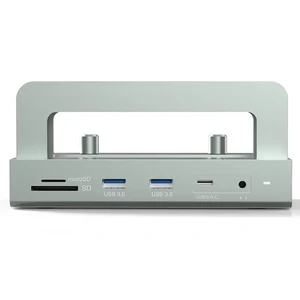 Хаб (адаптер) iLoungeMax 11-in-1 з алюмінієвим кронштейном HDMI 4K60Hz, DP 4K, USB-C, USB-A, PD100W, RJ45 1000Mbs для MacBook - Фото 3