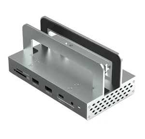 Хаб (адаптер) iLoungeMax 11-in-1 з алюмінієвим кронштейном HDMI 4K60Hz, DP 4K, USB-C, USB-A, PD100W, RJ45 1000Mbs для MacBook