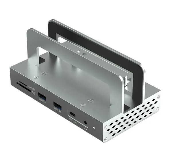Хаб (адаптер) iLoungeMax 11-in-1 з алюмінієвим кронштейном HDMI 4K60Hz, DP 4K, USB-C, USB-A, PD100W, RJ45 1000Mbs для MacBook