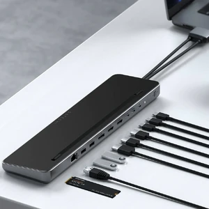 Док-станція (хаб) USB-C 10-в-1 Satechi Docking Station для MacBook з підставкою та USB-A, USB-C, 4K HDMI, Ethernet і NVMe SSD - Фото 7
