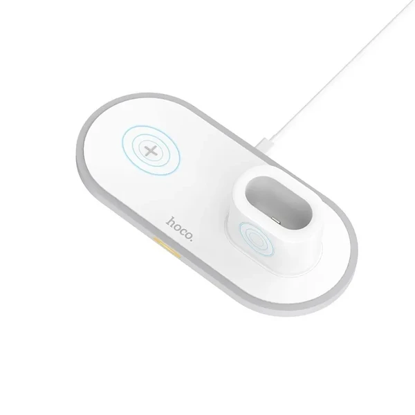 Бездротове зарядний пристрій HOCO CW21 3 в 1 White 10W