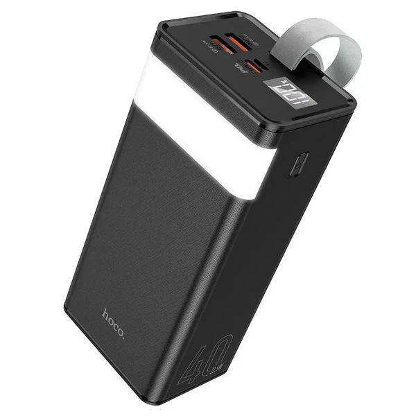 Повербанк з ліхтариком Hoco J86 Powermaster Power Bank 40000mAh Black