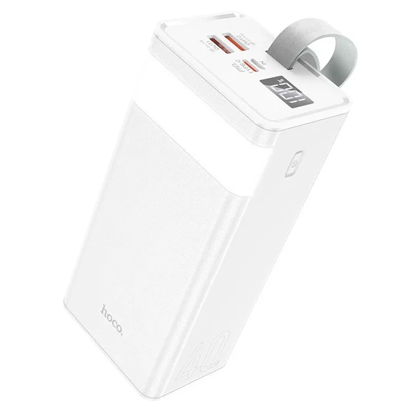 Повербанк з ліхтариком Hoco J86 Powermaster Power Bank 40000mAh White
