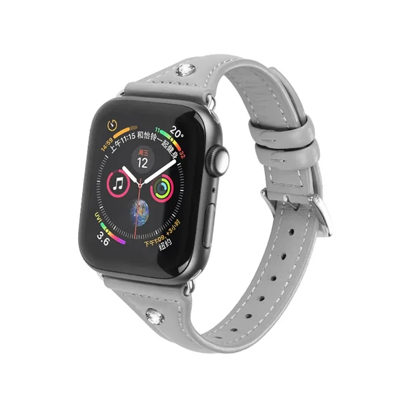 Кожаный ремешок Hoco Ocean Wave Gray для Apple Watch 41mm | 40mm | 38mm