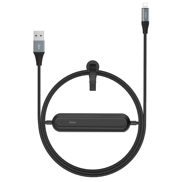 Кабель з акумулятором HOCO U22 Black USB to Lightning 1.2m
