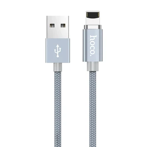 Магнитный кабель HOCO U40A Magnetic Adsorption Metal Gray Lightning to USB 1m
