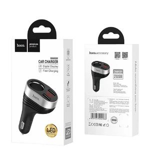 Автозарядка с дисплеем HOCO Z29 Regal Dual USB - Фото 6