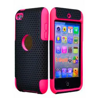 iLoungeMax Hybrid Mesh Plastice Hard With Silicone Back Case Deep Pink для iPod Touch 4G в Броварах