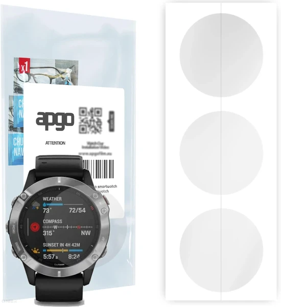 Гидрогелевая защитная пленка iLoungeMax Hydrogel Clear для Garmin Fenix 6
