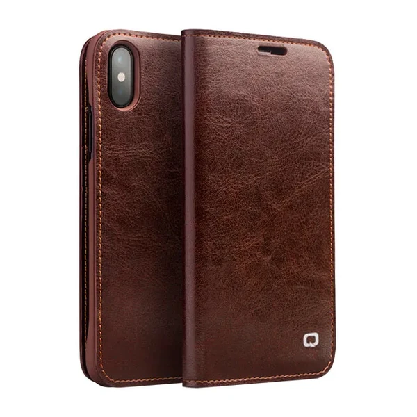 Шкіряний чохол-книжка Qialino Classic Leather Wallet Case Brown для iPhone X | XS