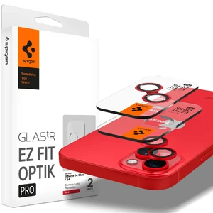 Защитное стекло на камеру Spigen Optik Pro Red для iPhone 15 | 15 Plus | 14 | 14 Plus (2 шт.) AGL05605 - Фото 1