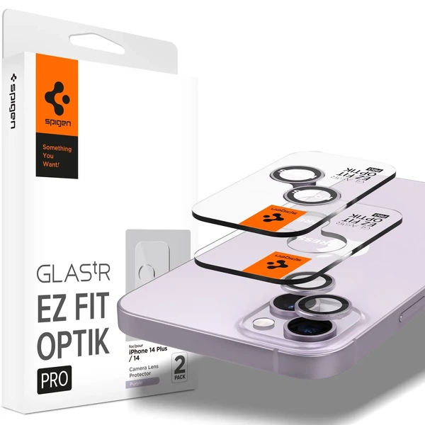 Захисне скло на камеру Spigen Optik Pro Purple для iPhone 15 | 15 Plus | 14 | 14 Plus (2 шт.)