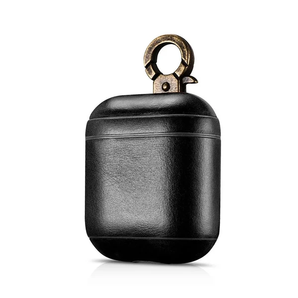 Кожаный чехол iCarer Vintage Series Black с карабином для Apple AirPods