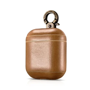 Кожаный чехол iCarer Vintage Series Khaki с карабином для Apple AirPods