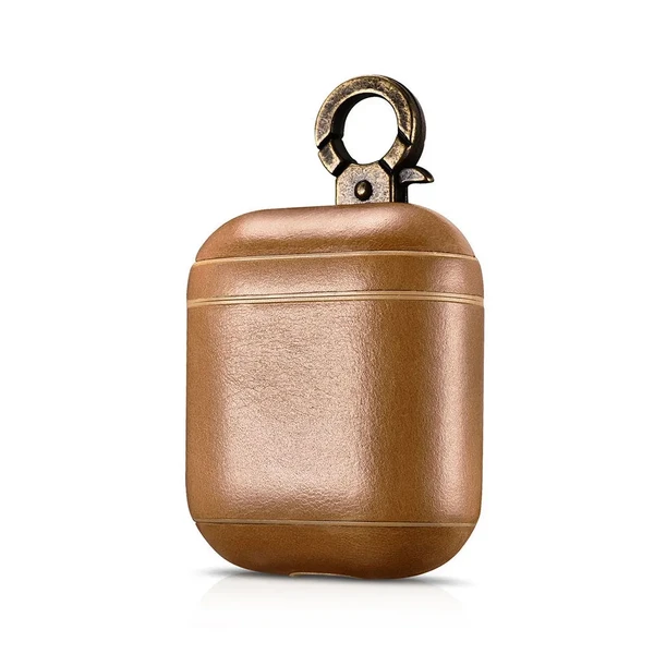 Кожаный чехол iCarer Vintage Series Khaki с карабином для Apple AirPods