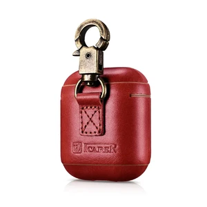 Шкіряний чохол iCarer Vintage Series Red з карабіном для Apple AirPods - Фото 2