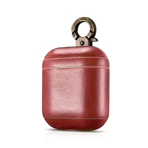 Кожаный чехол iCarer Vintage Series Red с карабином для Apple AirPods