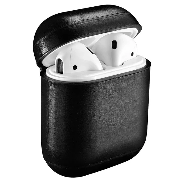 Кожаный чехол iCarer Vintage Series Black для Apple AirPods