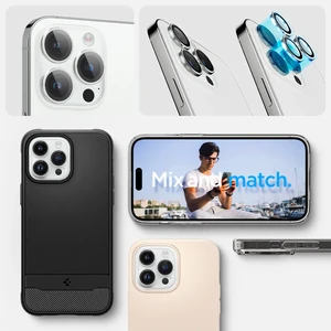 Защитное стекло на камеру Spigen Optik Pro Silver для iPhone 15 Pro | 15 Pro Max | 14 Pro | 14 Pro Max (2 шт.) - Фото 7