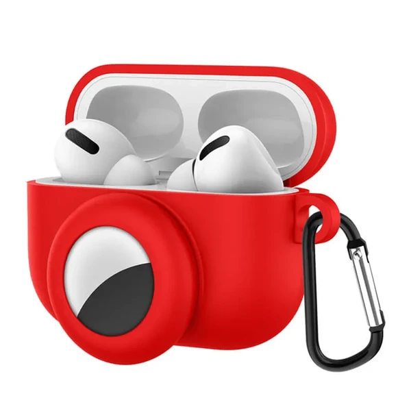 Силиконовый чехол с карабином iLoungeMax 2-in-1 Red для AirPods Pro | AirTag