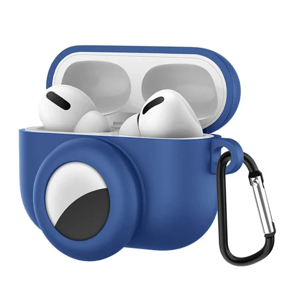 Силиконовый чехол с карабином iLoungeMax 2-in-1 Blue для AirPods Pro | AirTag