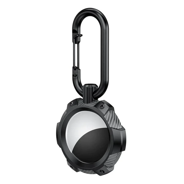 Противоударный чехол с карабином iLoungeMax Anti-Drop Shell Black для AirTag