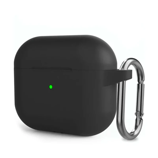 Силиконовый чехол с карабином iLoungeMax Black для AirPods 3