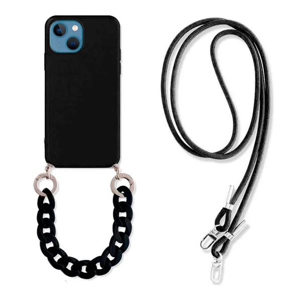 Силиконовый чехол с ремешком iLoungeMax Silicone CrossBody Black для iPhone 13 в Ровно