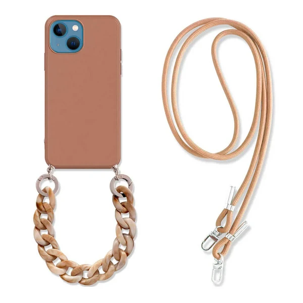 Силіконовий чохол з ремінцем iLoungeMax Silicone CrossBody Brown для iPhone 13 в Чернівцях