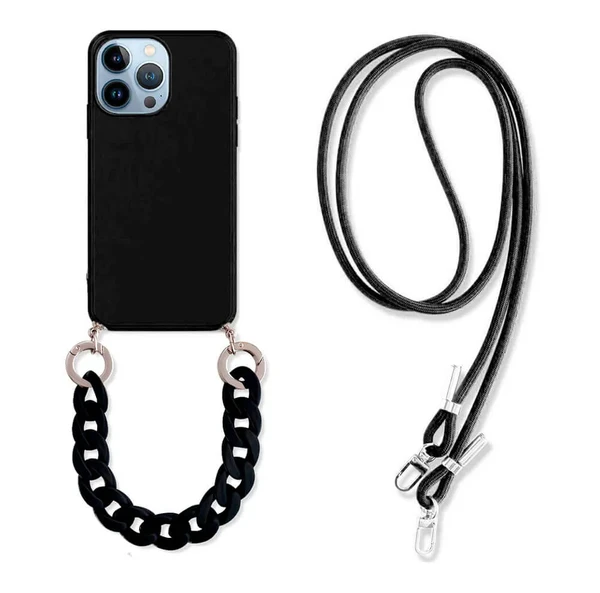 Силиконовый чехол с ремешком iLoungeMax Silicone CrossBody Black для iPhone 13 Pro в Сумах