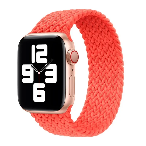 Плетеный монобраслет iLoungeMax Braided Solo Loop Electric Orange для Apple Watch Ultra 49mm | 45mm | 44mm | 42mm Size L OEM