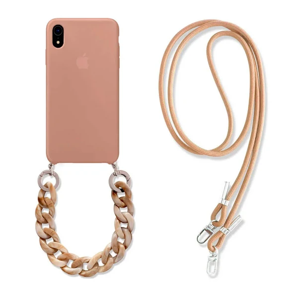 Силіконовий чохол з ремінцем iLoungeMax Silicone CrossBody Brown для iPhone XR