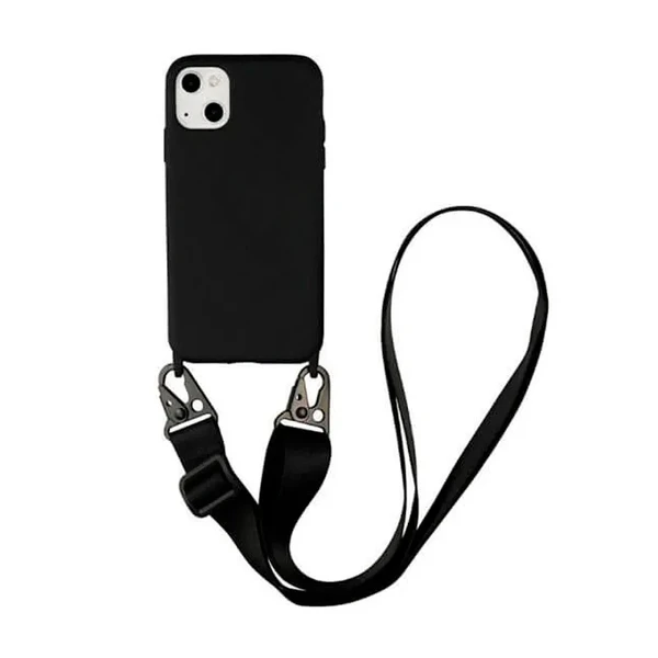 Силіконовий чохол з ремінцем iLoungeMax Silicone CrossBody Black для iPhone 13 mini