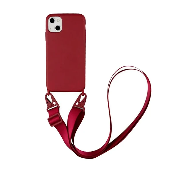Силіконовий чохол з ремінцем iLoungeMax Silicone CrossBody Cherry для iPhone 13 mini
