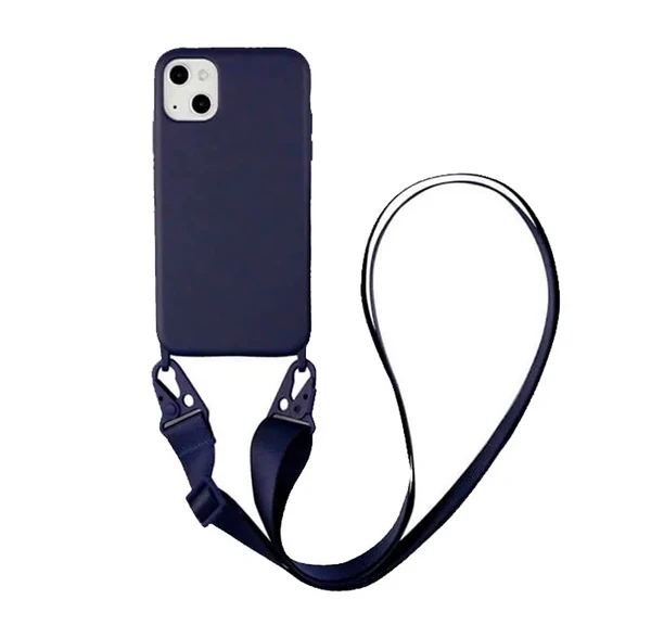 Силіконовий чохол з ремінцем iLoungeMax Silicone CrossBody Dark Blue для iPhone 13 mini