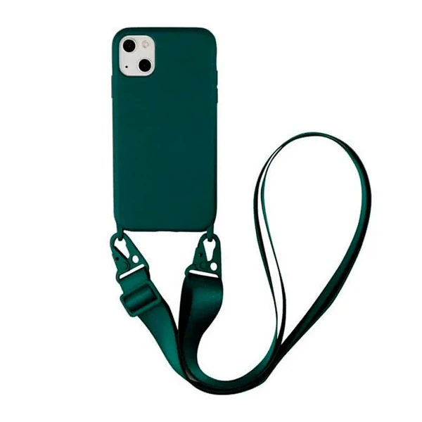 Силіконовий чохол з ремінцем iLoungeMax Silicone CrossBody Green для iPhone 13 в Мукачеві