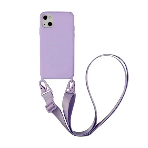 Силиконовый чехол с ремешком iLoungeMax Silicone CrossBody Purple для iPhone 13 в Луцке