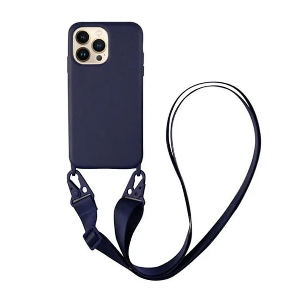 Силиконовый чехол с ремешком iLoungeMax Silicone CrossBody Dark Blue для iPhone 13 Pro в Сумах